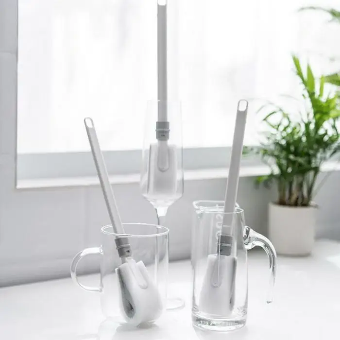 Long Handle Sponge Cleaning Brush Multi-directional Cleaning Kitchen Home XH8Z