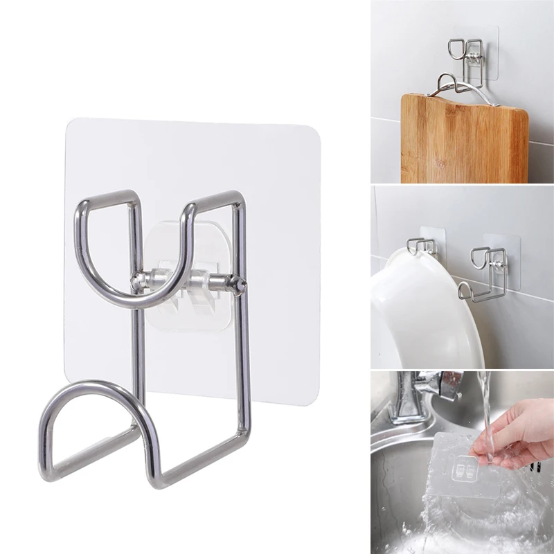 Non marking Stainless Steel Washbasin Hook Durable Self Adhesive Hooks