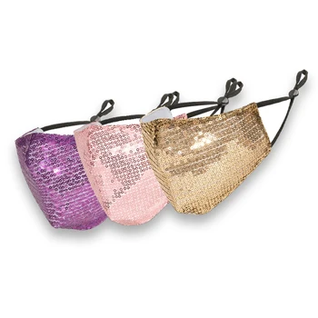 

Colorful Sequin Protective Mask Washable Shiny Glitter Decoration Dust Face Mask Fabric Breathable Fashion Party Mouth Mask