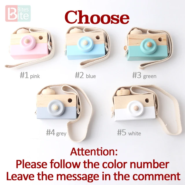 1Pcs Nordic Wooden Baby Toys Fashion Camera Pendant Montessori Toys For Children Wooden DIY Presents Nursing Gift Baby Block 2