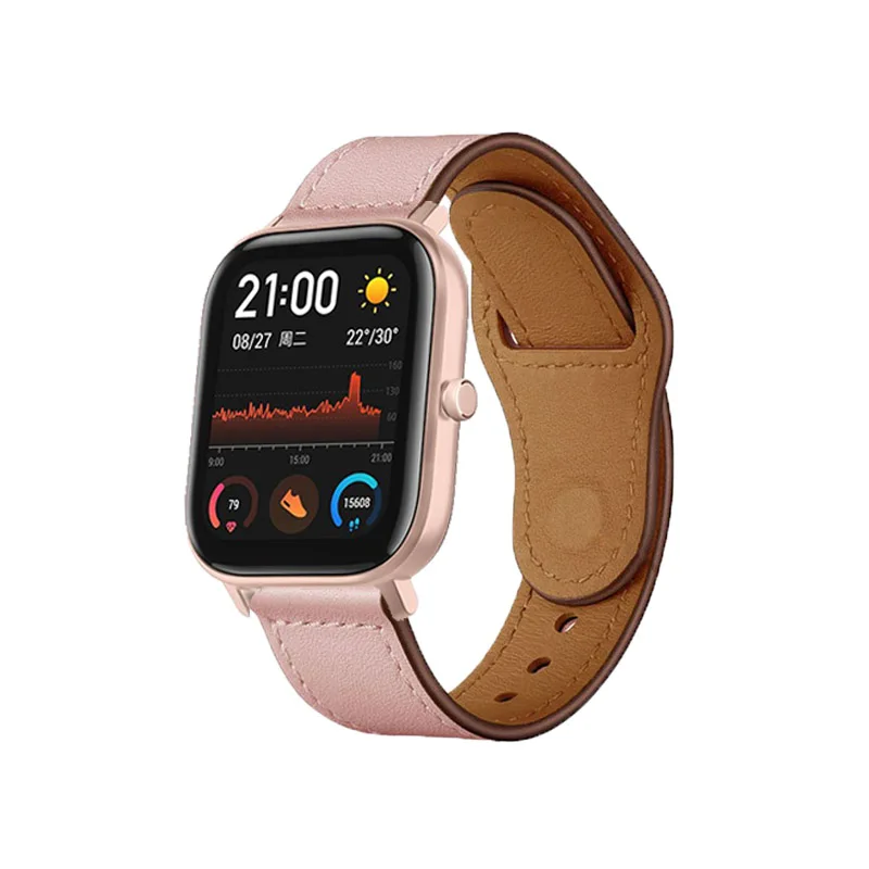 Кожаный ремешок для huami amazfit GTS ремешок для часов для amazfit GTR 42 мм ремешок аксессуары для браслетов