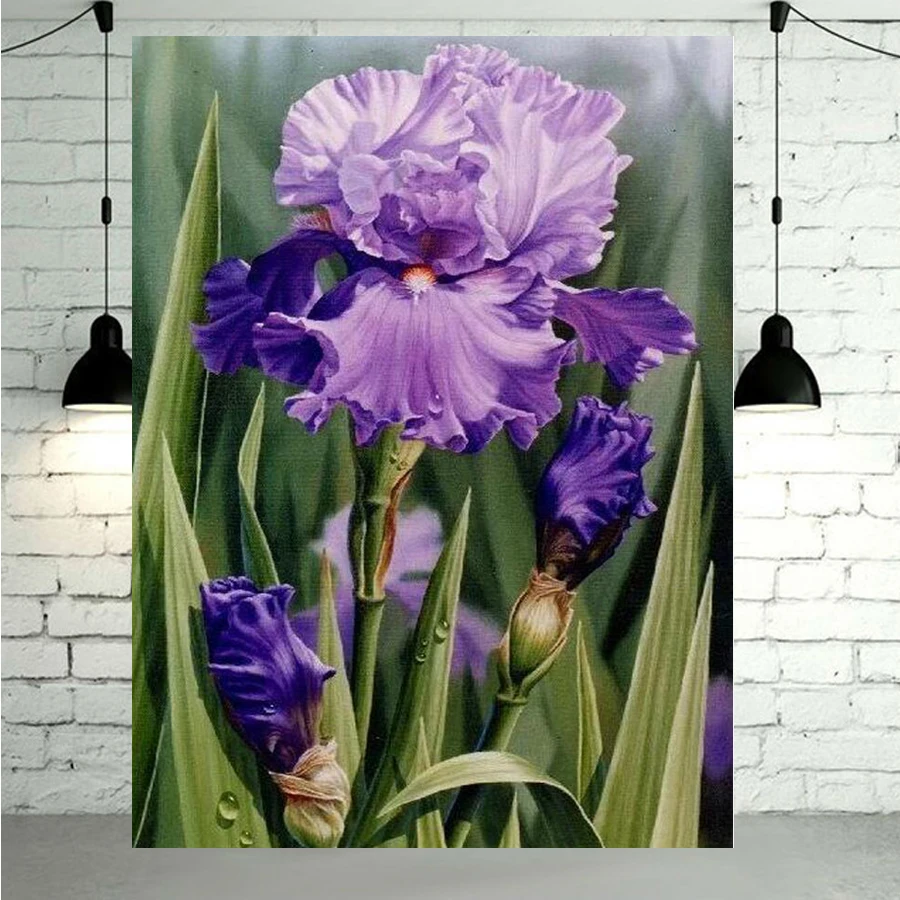 iris purple flower Full Square round drill 5D DIY Diamond Painting Embroidery sale Cross Stitch kits diamond Mosaic decor,
