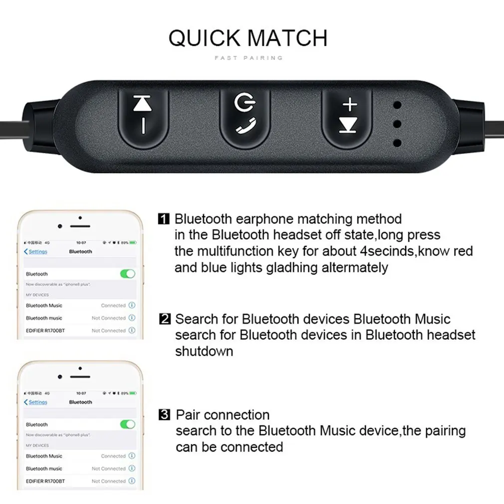Магнитные беспроводные Bluetooth наушники XT11 спортивные водонепроницаемые