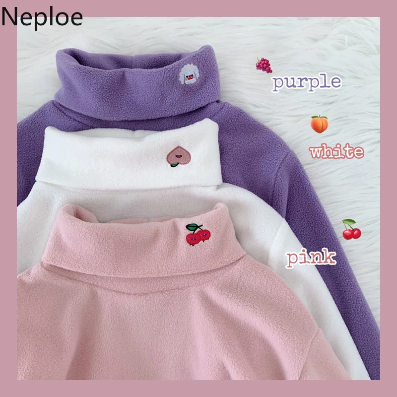 Neploe Women Sweater Embroidery Turtleneck Long Sleeve Female Sweaters Winter 2020 Keep Warm Comfort Ladies Pullovers 80221 | Женская