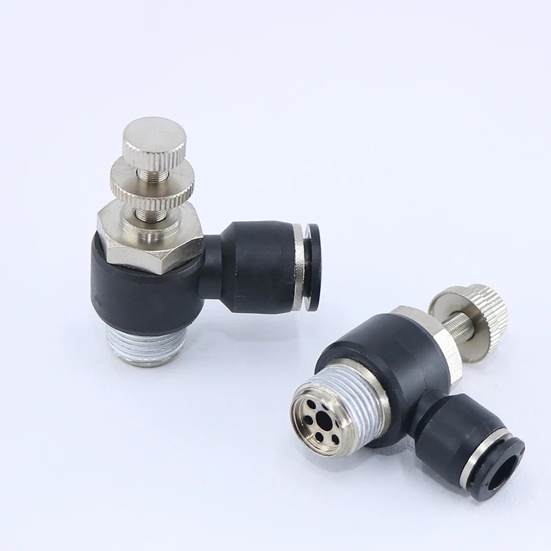 Черный серии SL пневматический клапан с наружной резьбой цилиндра дроссельной