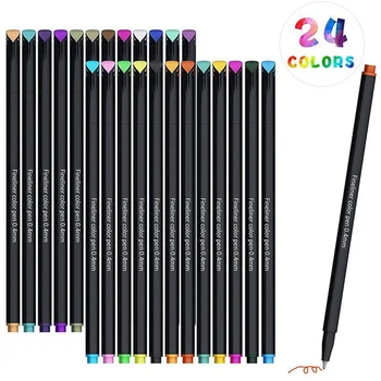 

24 Color Pens Set, Fine Line Colored Sketch Writing Drawing Pens for Journal Planner Note Taking and Coloring