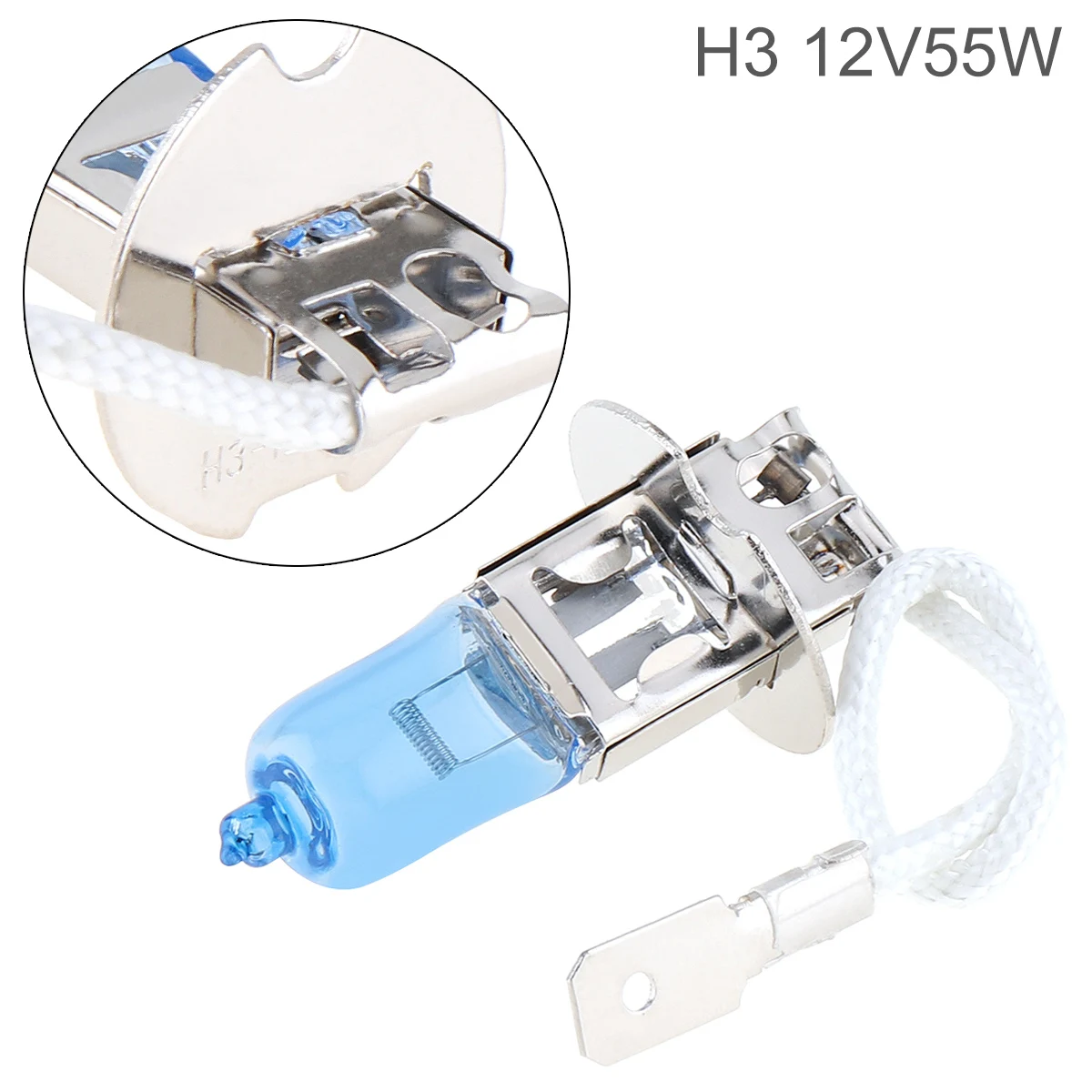 

12V H3 55W 5000K White Light Super Bright Car Xenon Halogen Lamp Auto Front Headlight Fog Bulb Light Lamp for Car Vehicle Auto
