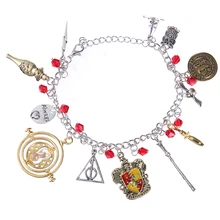 Ювелирные изделия Поттер Гриффиндор/хогварт тайм Тернер браслеты horcrux Дары смерти Темный знак Сортировка шляпа для женщин брелок браслет