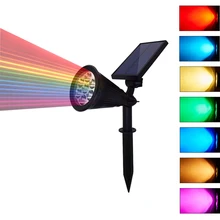 Светодиодный садовый светильник на солнечной батарее Точечный светильник с автоматическим изменением 7 цветов солнечный светильник на открытом воздухе для двора Патио газон светильник ing водонепроницаемый 1 шт