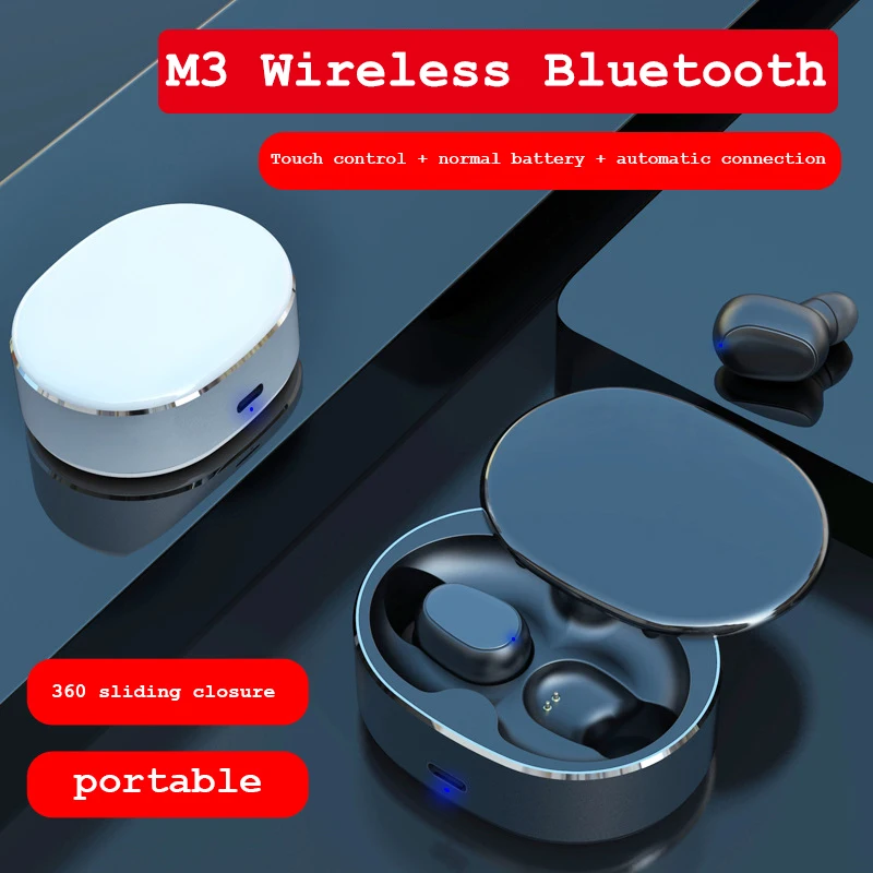 

TWS Bluetooth Headset Mini Wireless 5.0 Sports Stereo Smart Touch Headphone Private Mode Sliding Cover Binaural Separated Design