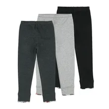 TK17288PT рубашка для девочек эластичные хлопковые трикотажные ying lun ge складные края весна-осень детские базовые повседневные брюки