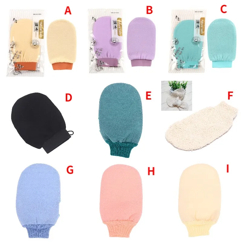 1Pc Shower Spa Exfoliator Two-sided Bath Glove Body Cleaning Scrub Mitt Rub Dead Skin Removal Bathroom Products