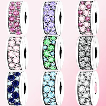 

2019 New 100% 925 Sterling Silver Classic Color Women's Charm DIY Bracelet Safety Buckle Accessories Free Shipping Wholesale