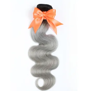 

Straight Colored Bundles Remy 1B-Grey Ombre Human Hair Bundles 12-26'' Brazilian Hair Weave 3 Bundles Weaving Dark Roots Vrvogue