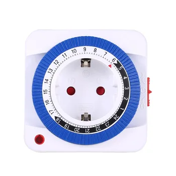 

24 Hours Plug in Mechanical Grounded Programmable Timer Switch Smart Countdown Switch Socket Indoor Auto Power off 125V
