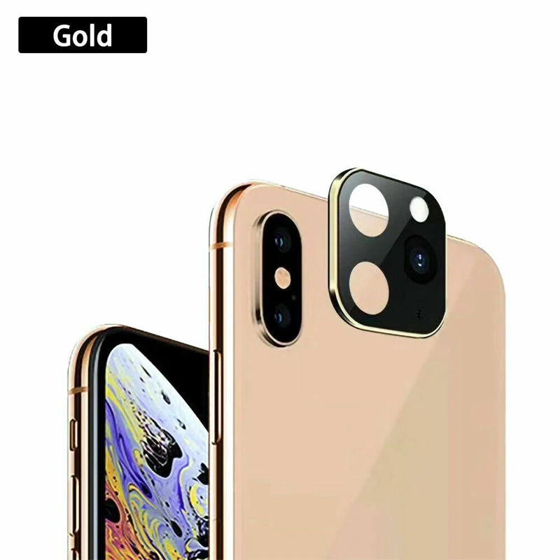 Золотой Подходит для iPhone Apple X XS MAX секундная смена 11Pro для iPhone 11 PRO MAX наклейка на рассеиватель Модифицированная крышка камеры металлическая защита - Цвет: Золотой