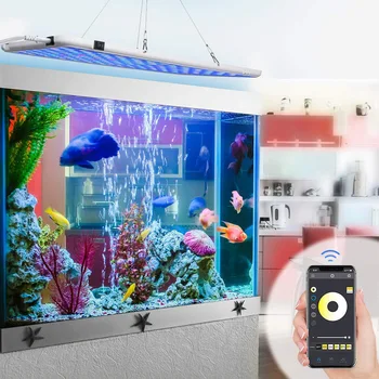 

Aquarium Light LED Panel Waterproof Fish Tank Light Underwater Fish Lamp Water Sterilization 60W BT with Auto Switch Timer