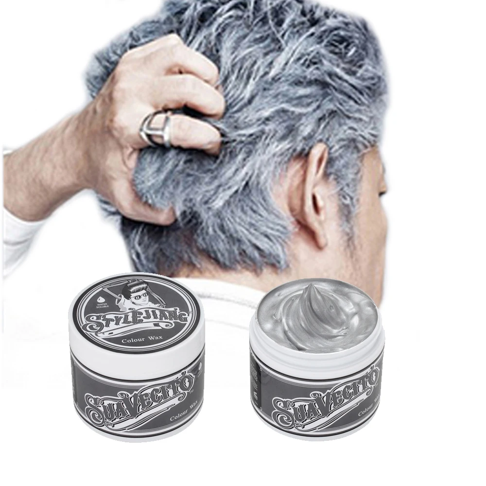 DIY Hair Wax Color Cream Temporary Hair Dye Wax Grandma Ash Color Dye Cream One Time White Gray Silver Paint Wax For Hair