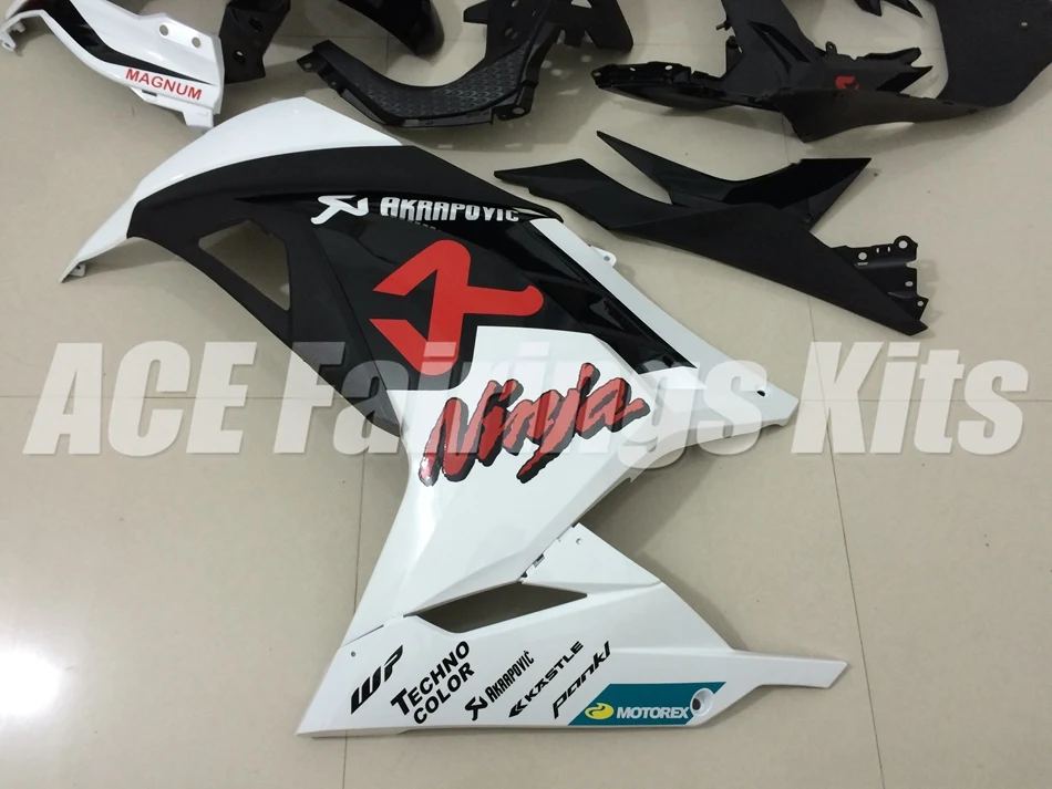 ABS обтекатель комплект подходит для Kawasaki Ninja300 EX300 300R 2013, 13, 14, 15, 16, 17, Обтекатели на заказ; цвет красный, черный