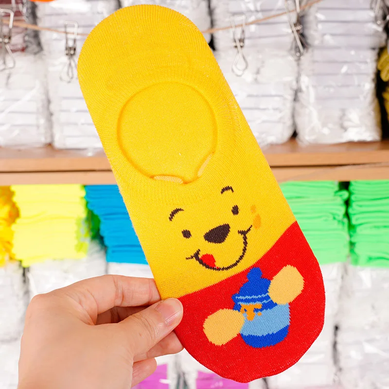 Disney/Лидер продаж, женские хлопковые носки в Корейском стиле с мультяшным рисунком для девочек, модные забавные короткие носки для девушек