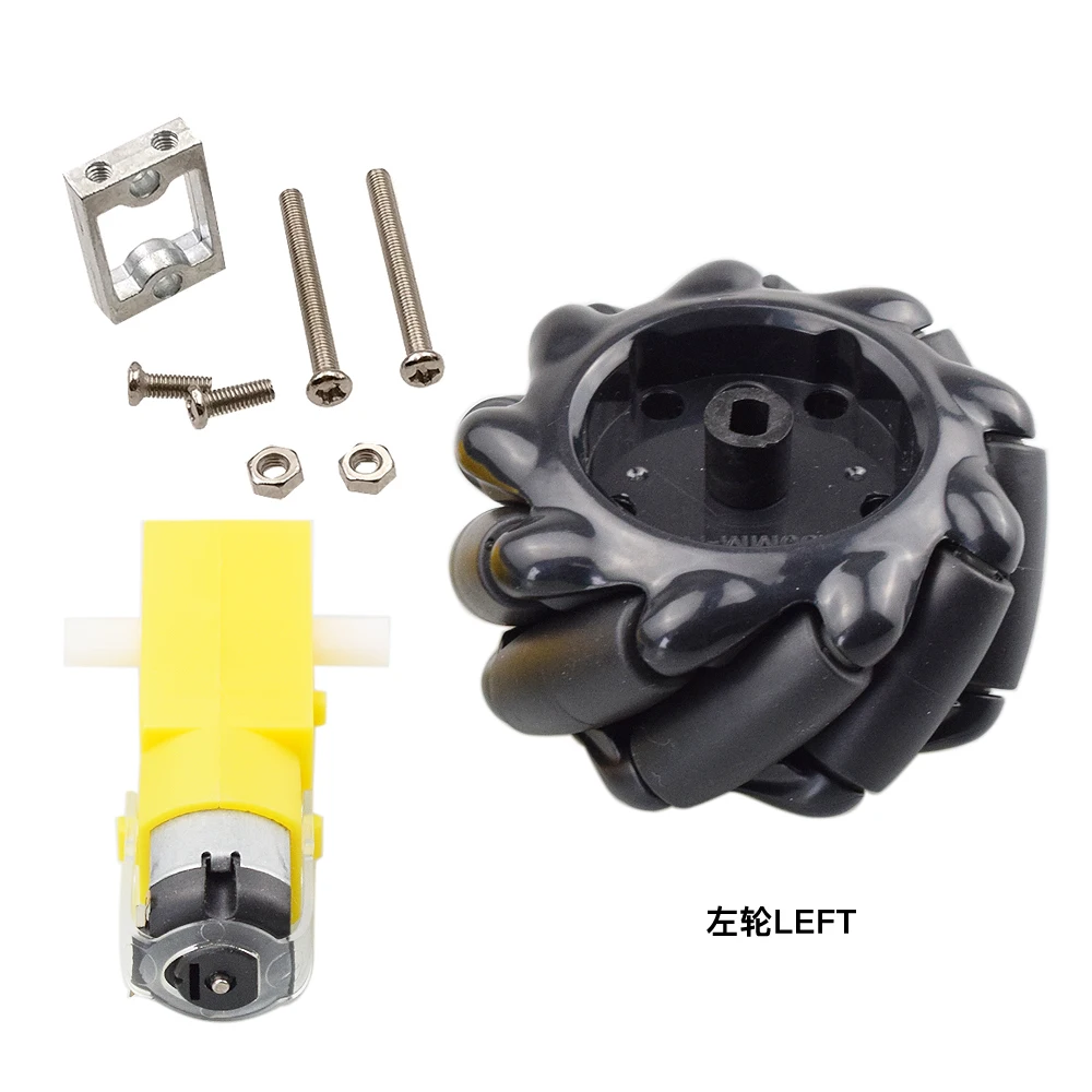 Suporte do Motor para Arduino Roda + 4pcs Mecanum Omni tt Motor Faça Você Mesmo Projeto Raspberry pi Haste Brinquedo rc Peças 4 Pçs 60mm 2 arduino diy projeto raspberry pi haste brinquedo rc peças