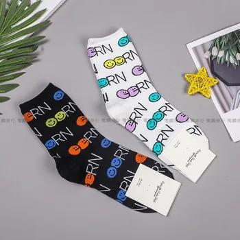 

Colorful Sock for Woman Letter Socks Women Adult Kawaii Ladies Elegant Long Sox Cotton Spring Autumn Female Trendy Calcetines