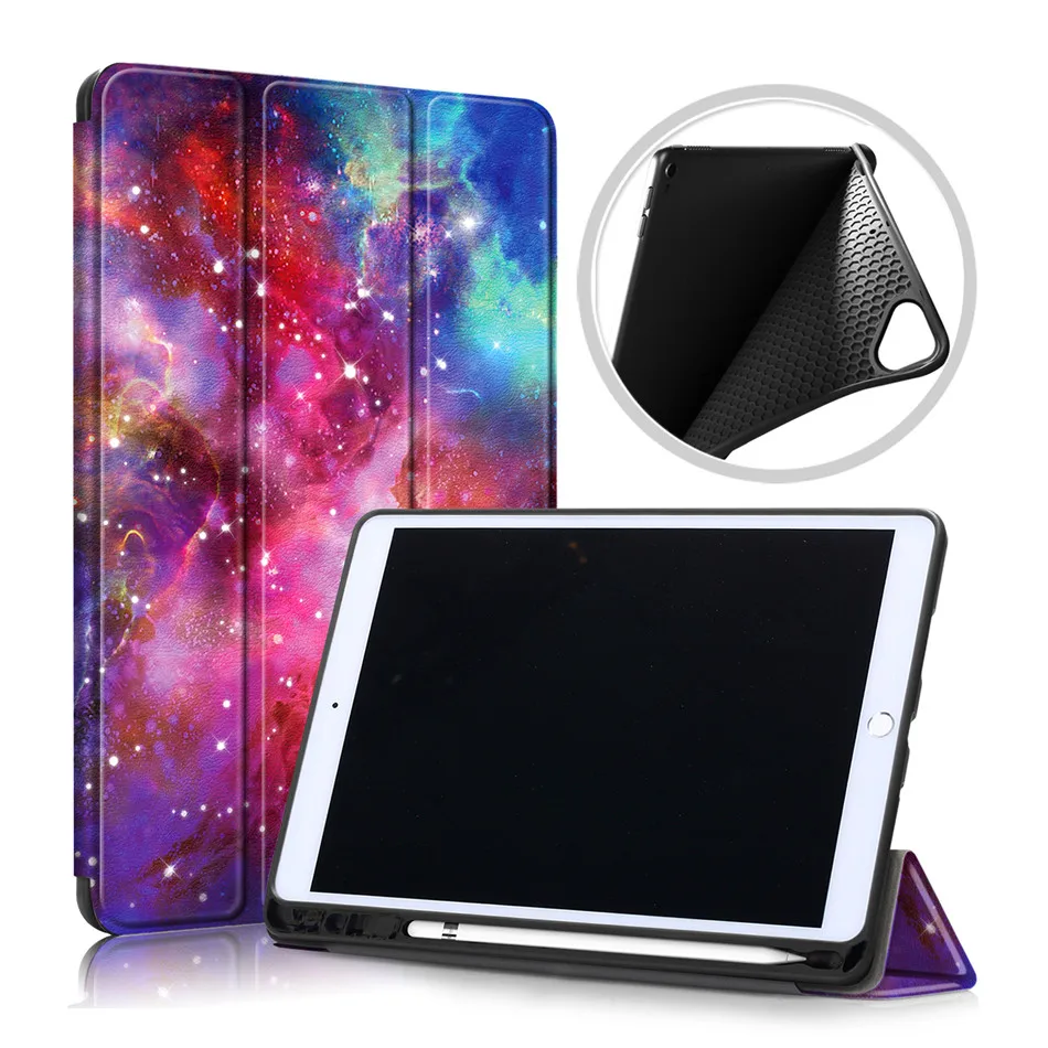 Чехол для iPad Air 3 Funda резиновое покрытие ультра тонкий умный карандаш держатель Слот Мягкий ТПУ+ ПК чехол для iPad 7 7th 10,2