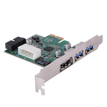 

PCIe to Dual USB 3.0 & 1 Port Power eSATA Expansion Card Hub Controller Adapter with Internal 19-Pin Connector For Desktop PC
