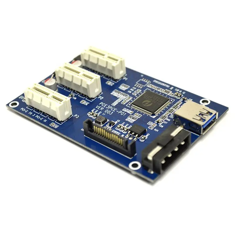 PCI-E 1X1-3 порта 1X переключатель мультипликатор расширитель концентратор Riser плата расширения+ USB кабель