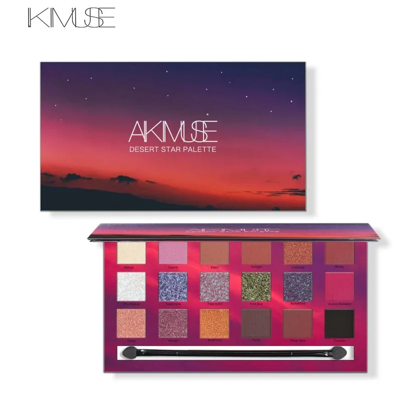 

KIMUSE New 18 Color Desert Star Eyeshadow Palette Matte Shimmer Eyeshadow Make Up Cosmetic Eye Shadow Palette