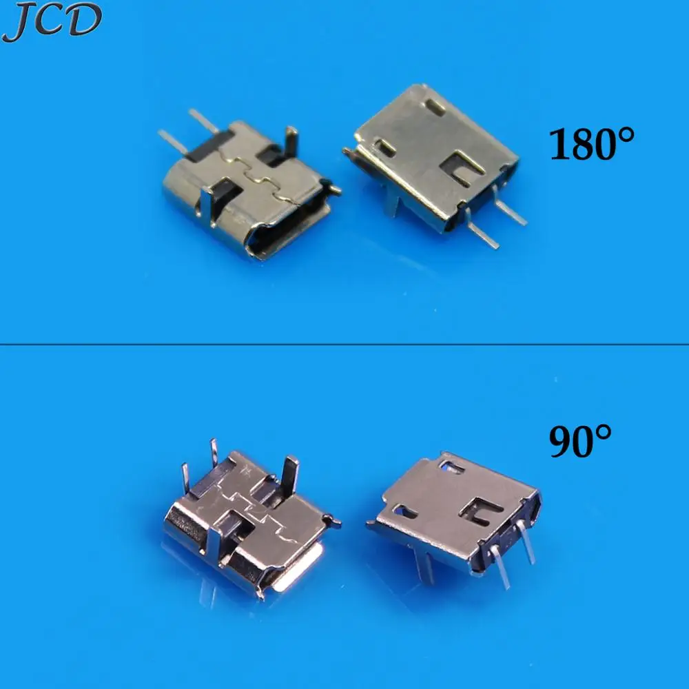 JCD USB 90/180 степень погружения 2 Pin Разъемы пластиковый корпус Micro разъем Jack Tail Plug Mini
