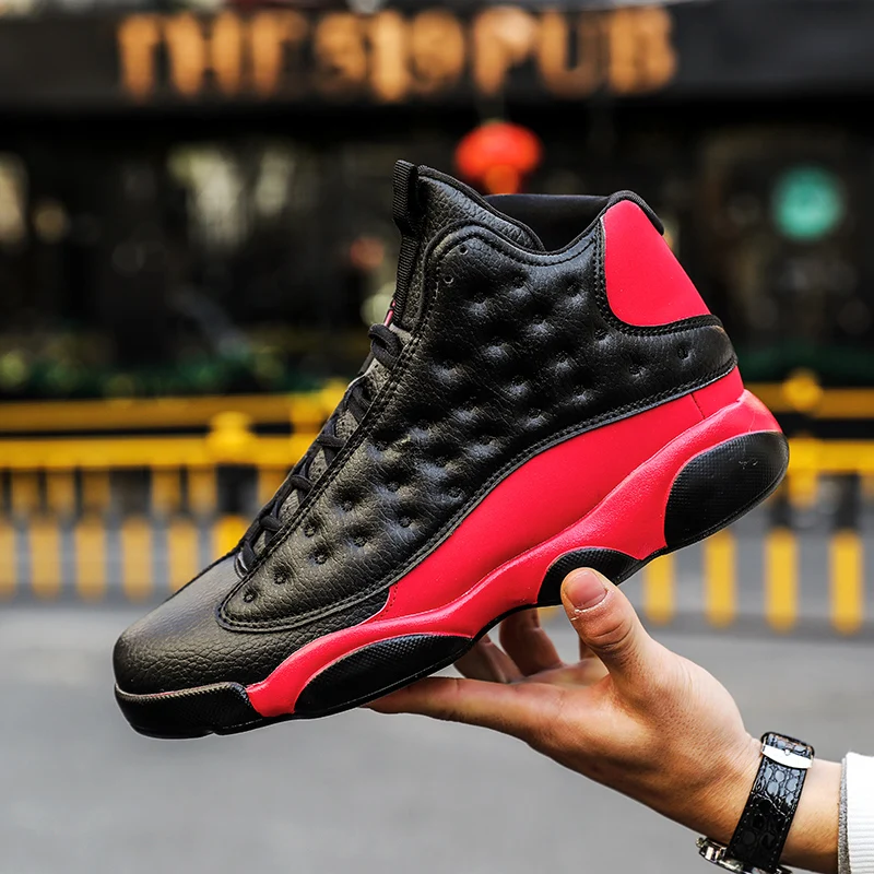 Новинка, дышащие баскетбольные кроссовки для мужчин Jordan, ретро кроссовки, мужские высокие кроссовки для тренировок, дышащие кроссовки Jordan, уличные кроссовки - Цвет: Черный