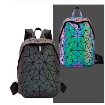 

Fashion Women Backpack Mochila Geometric Luminous Backpacks Bagpack Girls Noctilucent Travel Shoulder Bags For School Back Pack
