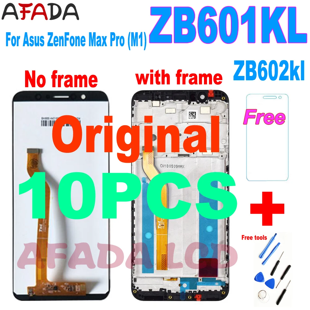 

ЖК-дисплей 5,99 ''для Asus ZenFone Max Pro (M1) ZB601KL ZB602KL, сенсорная панель, стекло, экран с дигитайзером в сборе + рамка, 10 шт.
