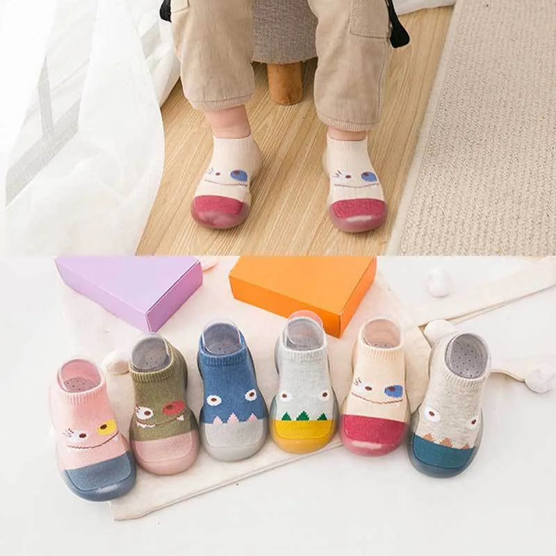 Socks Shoes Non-Slip Soft-Bottom Toddler Boys Kids New Baby Cartoon Floor Waterproof
