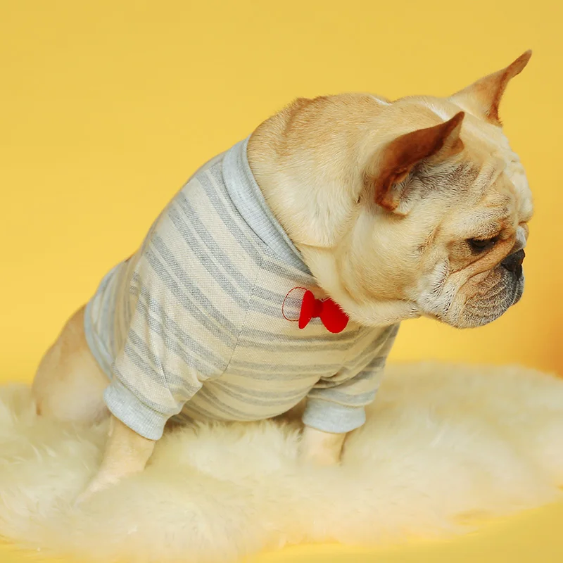 灰白条蝴蝶结圆领衫-法斗款PIC_0935