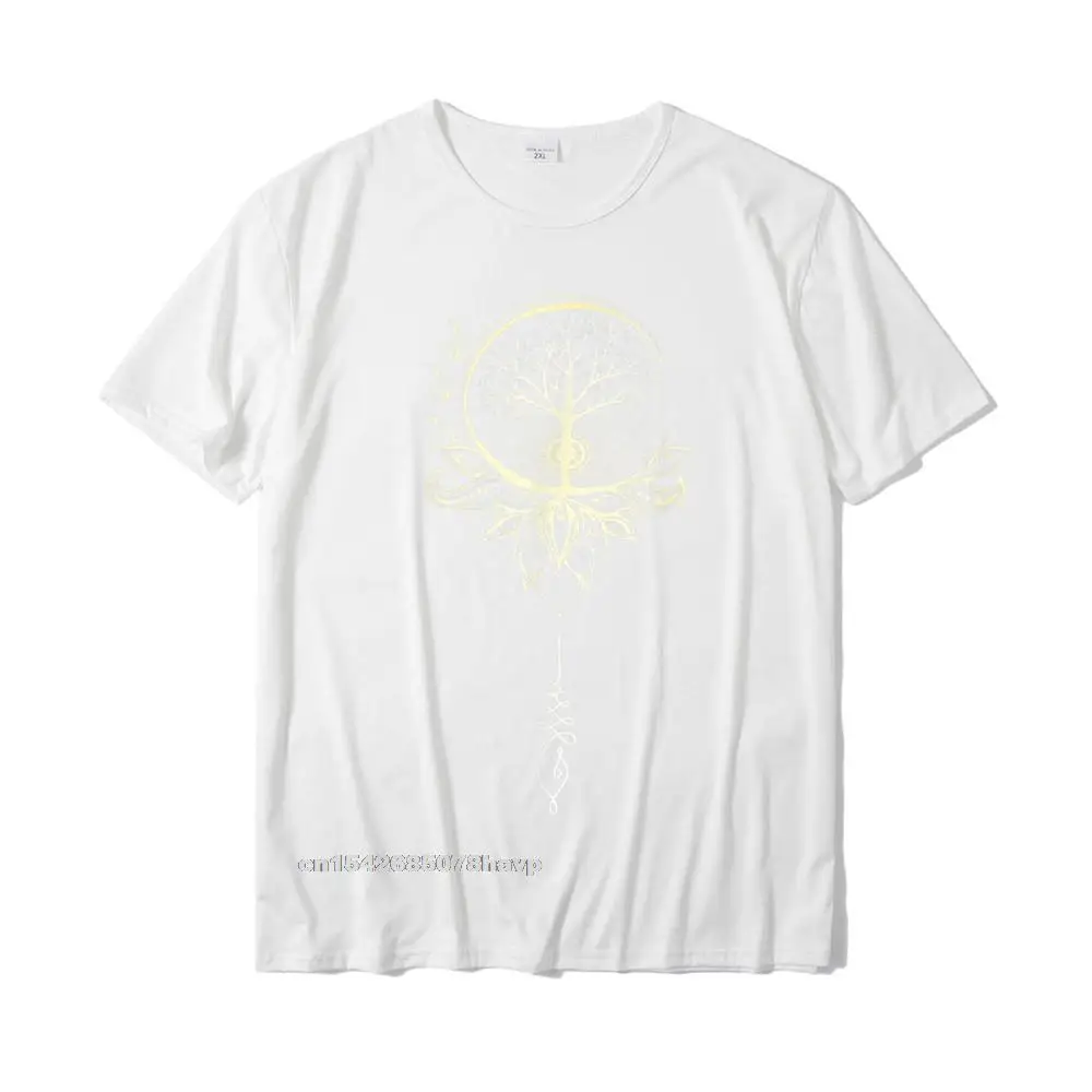 cosie Unique Funny Short Sleeve Mother Day Tops Tees Plain Round Collar 100% Cotton Tops & Tees Men Tshirts Drop Shipping Mandala Lotus Unalome Tree of Life T-Shirt__1217. white
