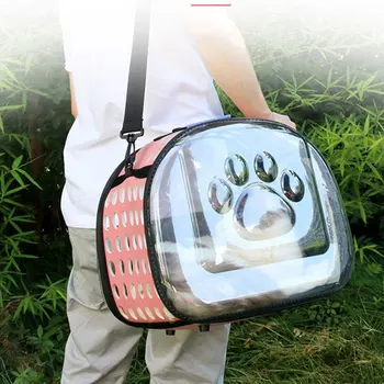 

1 pcs Transparent Cat Dog Travel Bag Foldable Pet Out Bag Breathable Diagonal Straddle Portable Cat and Dog pet Supplies Outdoor