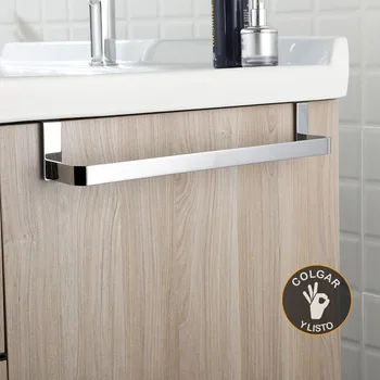 

Kibath towel rack without drills for furniture. Length 36cm. Made of stainless steel. Chrome gloss finish. Easy Installation