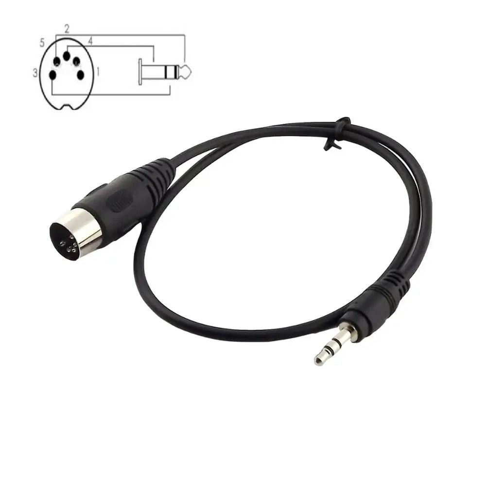 1 Din 5 Pin MIDI штекер 3 мм стерео аудио адаптер Соединительный кабель футов/1 м|Кабели