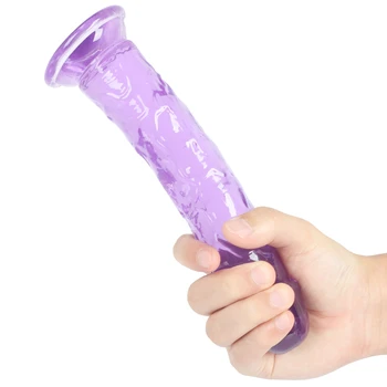 Soft Jelly Dildos With Strong Suction Cup Realistic Dildo No Vibrator Artificial Penis for Lesbian Female Masturbate Sex Toys 6