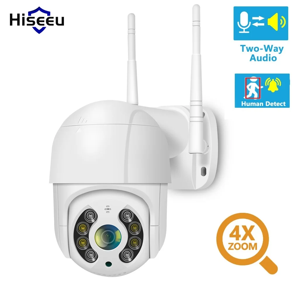 Hiseeu 1080P WIFI IP PTZ 2MP камера купольная ONVIF наружная Водонепроницаемая Камера