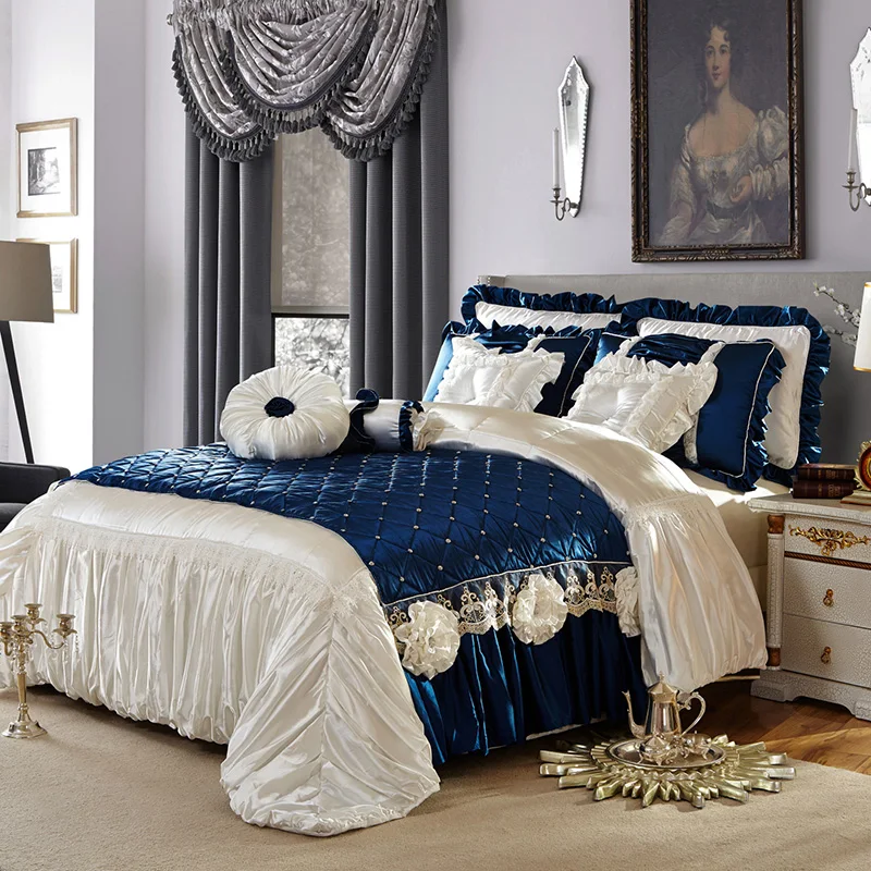 11Pcs 2021 Hot Sale Bedding Set Luxury Royale Palace Bed Linen Euro