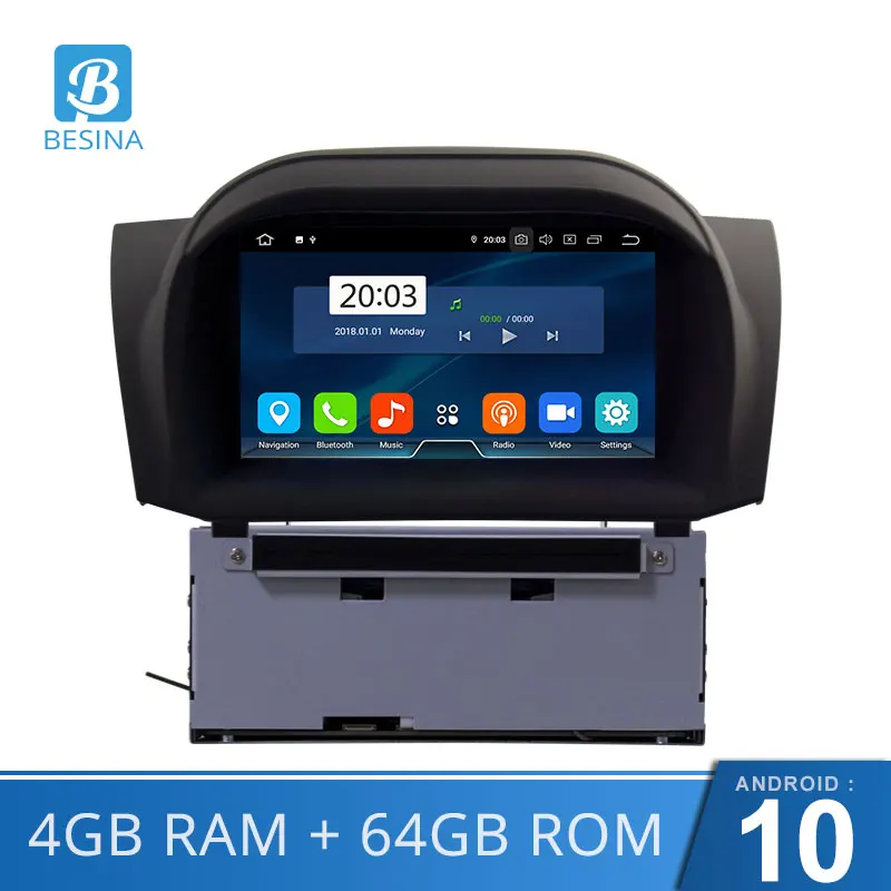 Besina Восьмиядерный Android 10 автомобильный dvd-плеер для FORD Fiesta 2013-2017 WIFI GPS навигация 2 Din