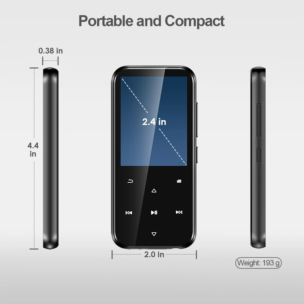Мини MP3 плеер Hi Fi Bluetooth сенсорная кнопка наушники качество звука без потерь 16 ГБ