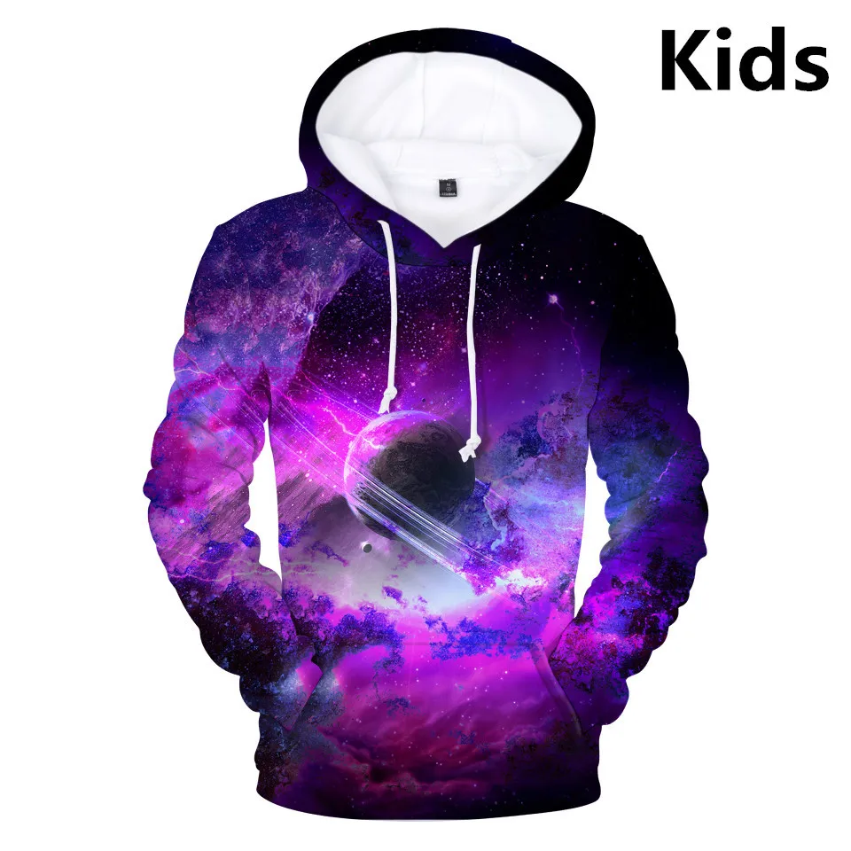 

2 To 13 Years Kids Hoodies Space Galaxy 3D Printed Boys Girls Hoodie Sweatshirt Long Sleeve Pullover Jacket Tops Teen Clothes