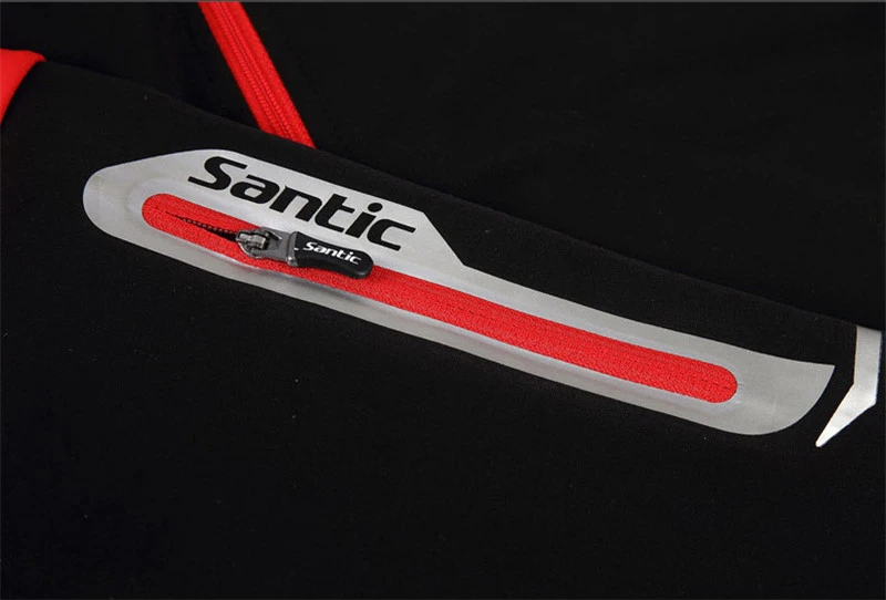 Santic Мужская велосипедная Флисовая теплая Джерси с длинным рукавом зимняя спортивная одежда ветрозащитная флисовая Мужская велосипедная куртка C01023R