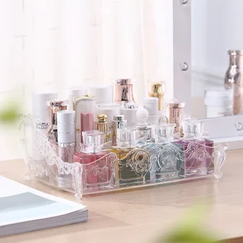 

Factory direct dressing table transparent cosmetic storage box desktop plastic finishing box skin care products shelf wholesale