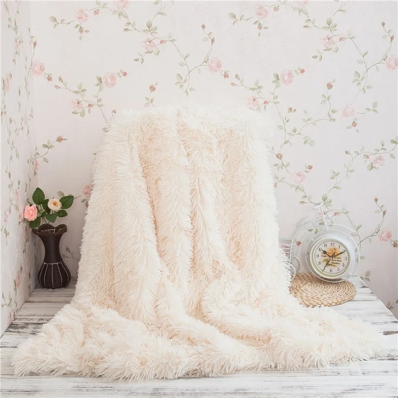 Полиэфирное искусственное меховое одеяло лохматая кровать одеяло диван для постельные принадлежности для сна Рождественский подарок пледы одеяло Свадьба зима