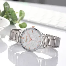 Montre femmes cadran givré YOLAKO calendrier minimaliste élégant en acier inoxydable maille ceinture hommes montre à Quartz reloj mujer(China)